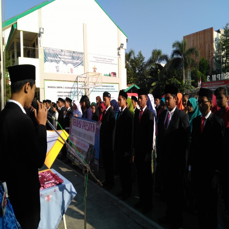 Deklarasikan “PRESIDEN” SMPN 3 Surabaya Menyambut HUT RI Kemerdekaan Ke- 73